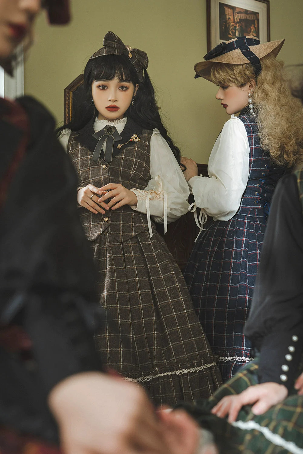 Miss Point - Rose - Elegant Lolita Pliad Print Vest Customized