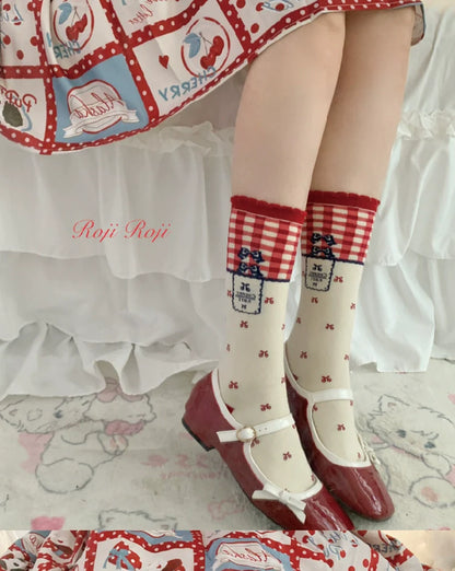 Roji Roji - Kawaii Lolita Socks Bows Sock for Spring/Summer Wear