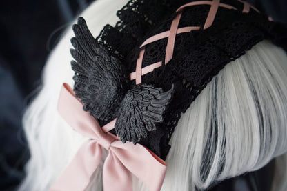 Strange Sugar - Black Wings Halloween Goth Lolita Hairband