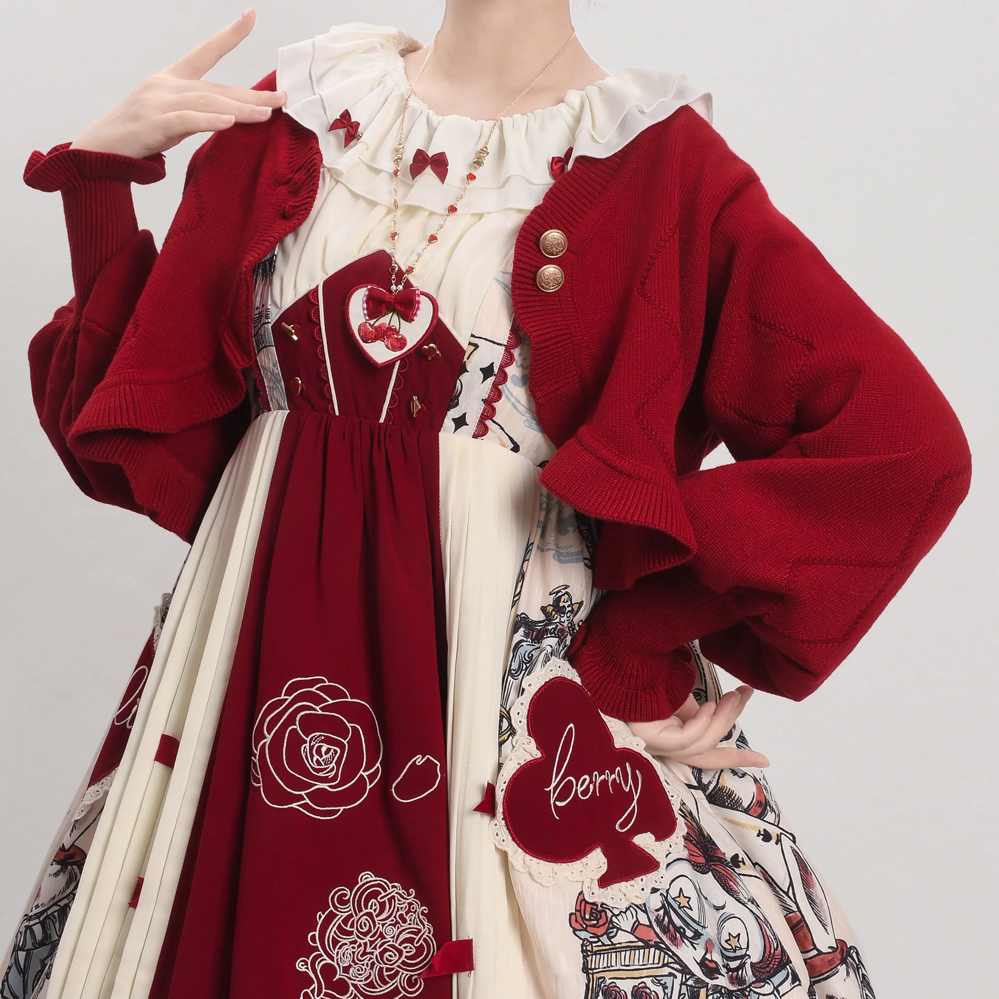 MIST - Cookie - Vintage Lolita Cardigan Short Sweater Multicolors