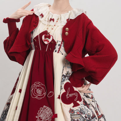 MIST - Cookie - Vintage Lolita Cardigan Short Sweater Multicolors