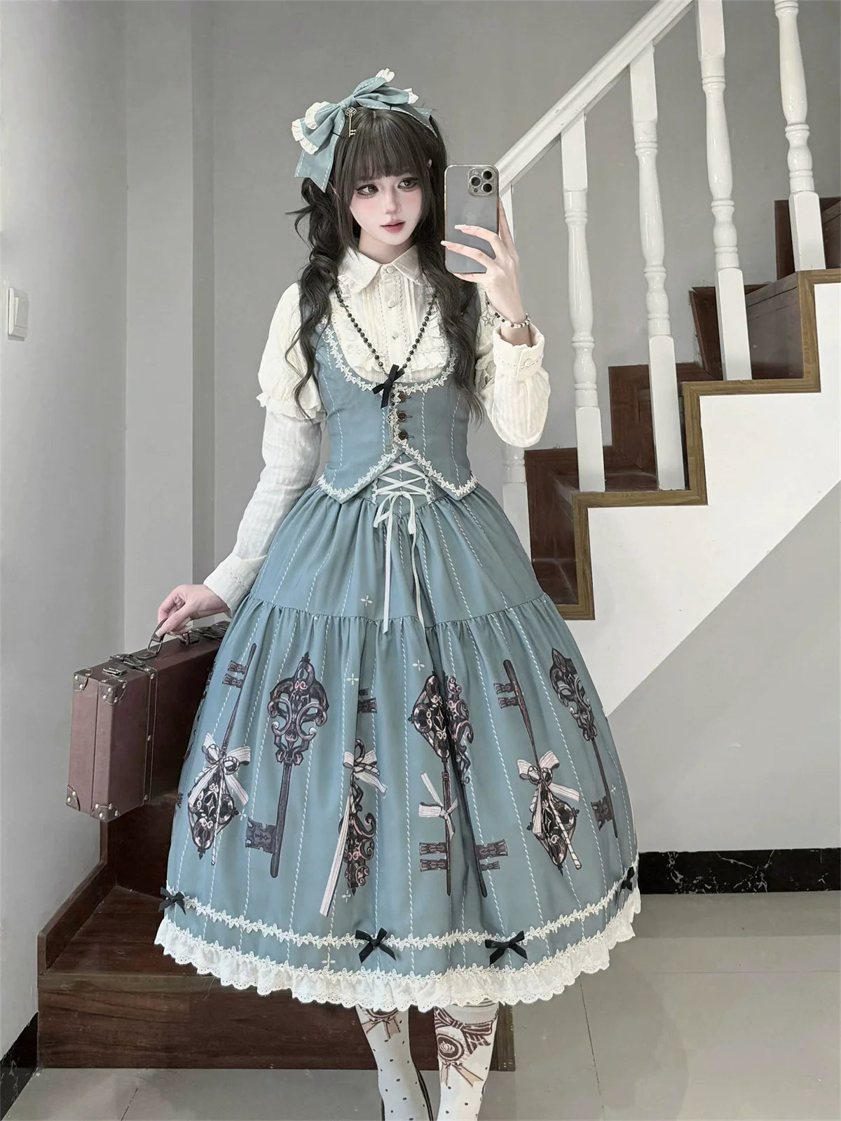 Uncle's Workshop - Secret Key - Classic Lolita Dress Suit, Key Print
