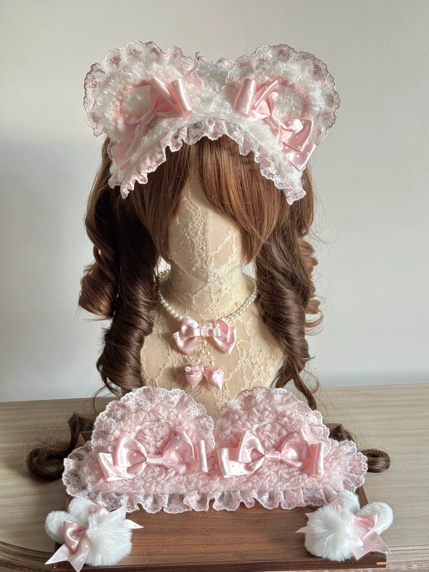 MAID - Sweet Lolita Handmade Lace Headband, Bear Ear Design