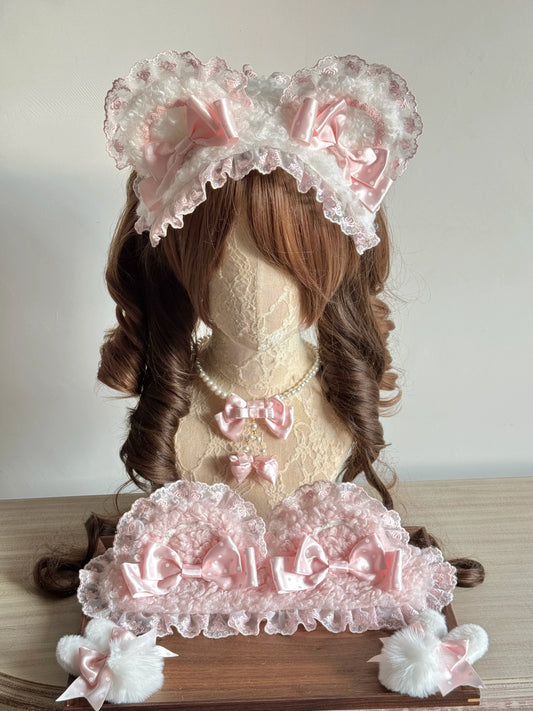 MAID - Sweet Lolita Handmade Lace Headband, Bear Ear Design