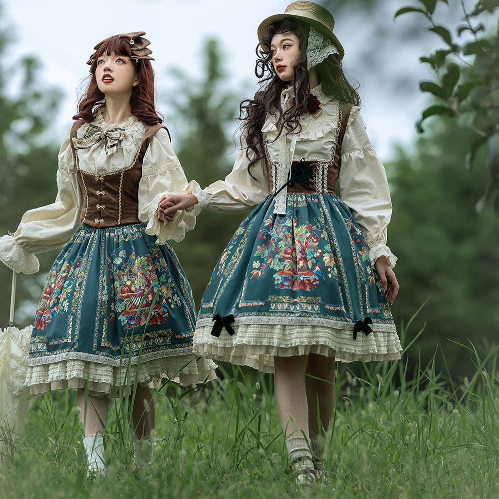 Miss Point - Praise of Abundance - Bavarian Velvet Lolita Jumper Dress
