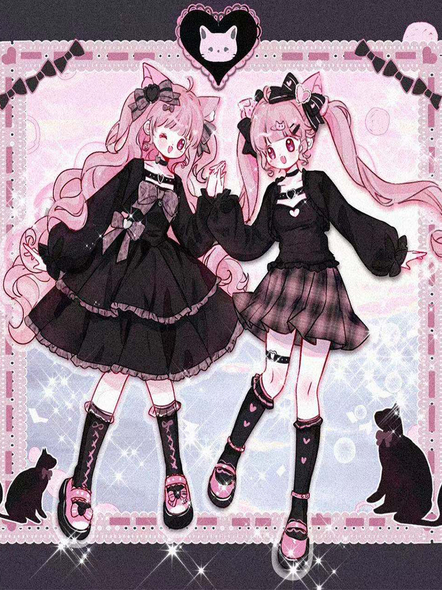 Yingtang - Plus Size Lolita Dress Leopard Hot Girl Sweet