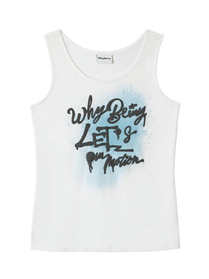 English Logo Print Tank Top【s0000002213】