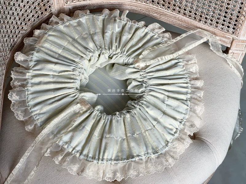 MAID - Vintage Lolita Hat Striped Lace Hat