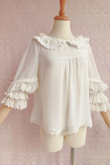 Yilia - Kawaii Lolita Nine Sleeve Chiffon Blouse