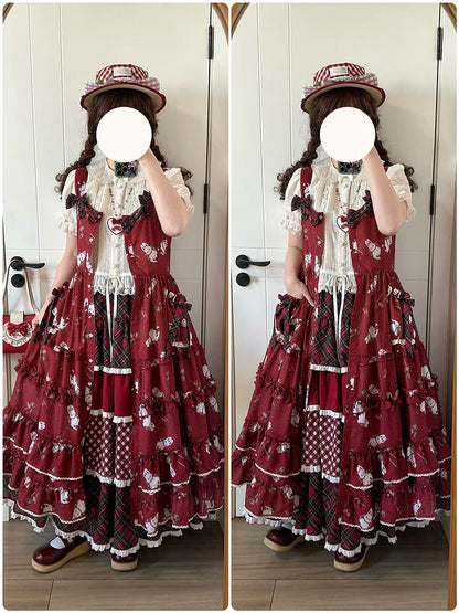 Miss Point - Forest Berry Bunny - Sweet Lolita JSK Elegant Bunny Print Dress