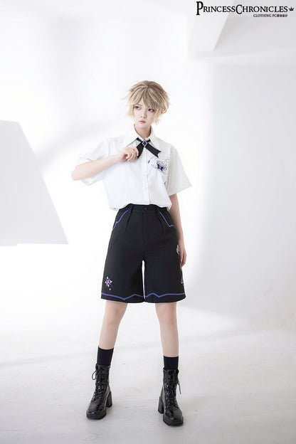 Princess Chronicles - Summer Loose Embroidered Short Sleeve White Shirt