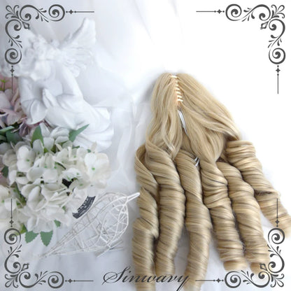 Sinwavy - Retro Lolita Wigs Beige Gold Roman Roll Wig