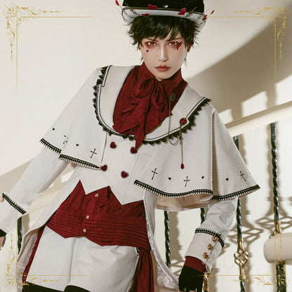 Immortal Thorn - Ouji Lolita Handsome White Prince Wind Coat