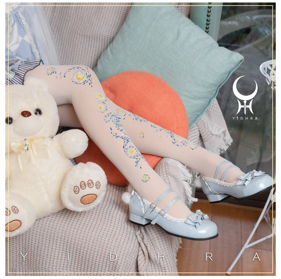 Yidhra - Van Gogh · Starry Sky - Classic Printed Lolita Pantyhose