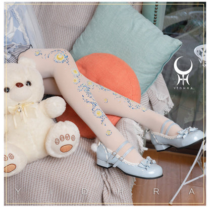 Yidhra - Van Gogh · Starry Sky - Classic Printed Lolita Pantyhose