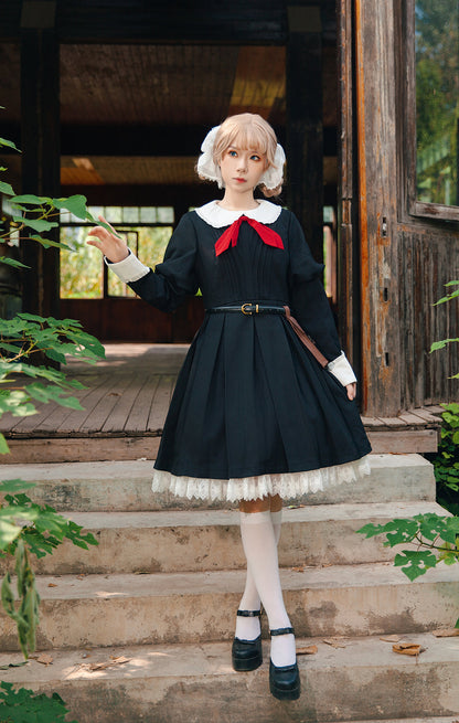 Infanta - Suliko - Maid Lolita OP Set with Soldier Style Waist Pack and Apron