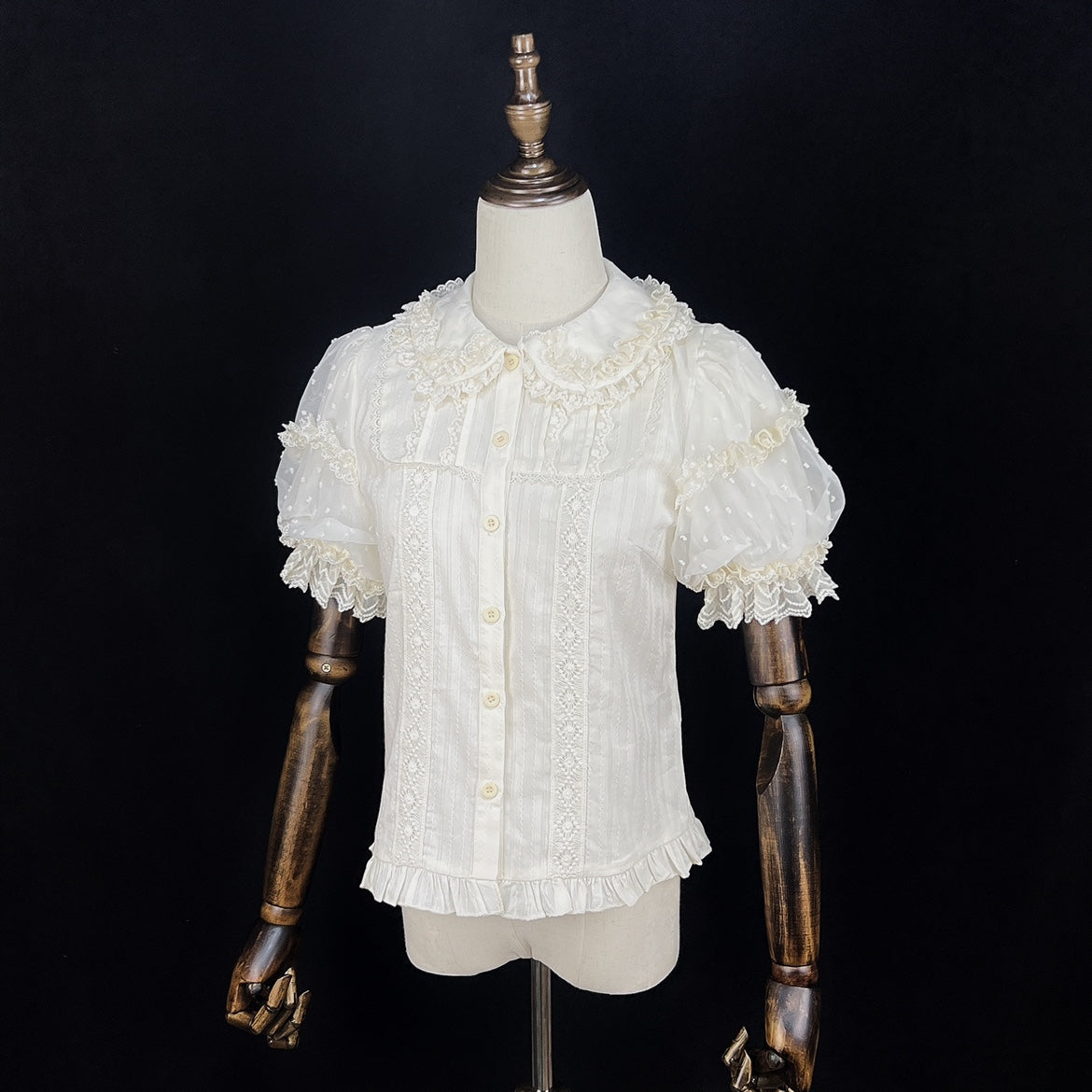 DMFS Lolita - Lollipop - Sweet Lolita Shirt with Double-Layered Puff Sleeves