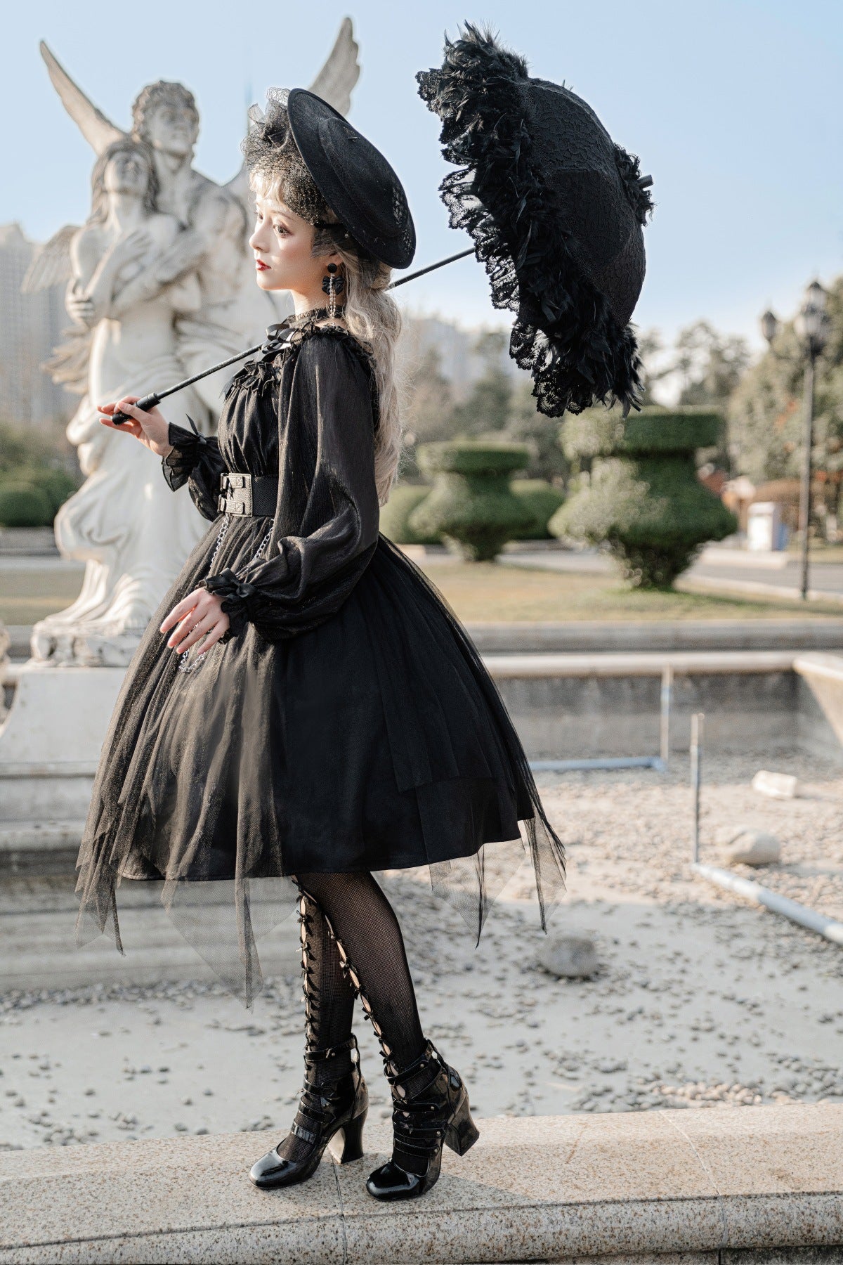 Cornfield Lolita - The Girl Assassin - Halloween Gothic Lolita Irregularly Hemline Dress