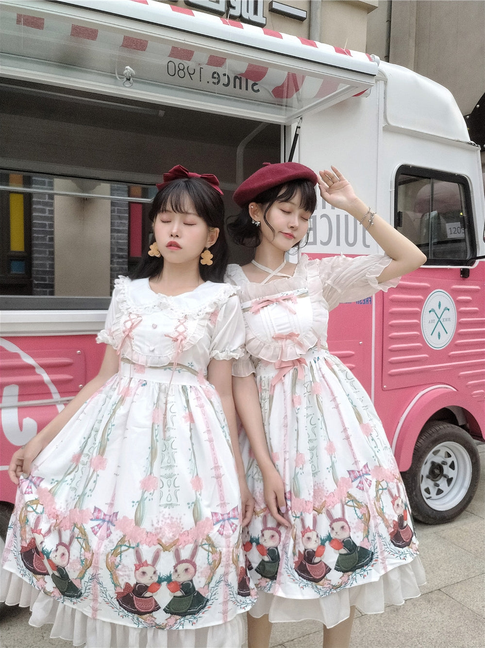 Niu Niu - Picnic Bunny Girl - Plus Size Lolita JSK Short Sleeve OP Dress