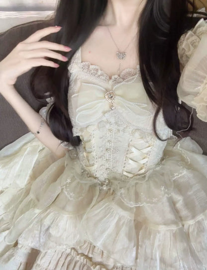 Sugar Girl - Rose Tale - Sweet Lolita JSK Summer Lolita Suspender Dress