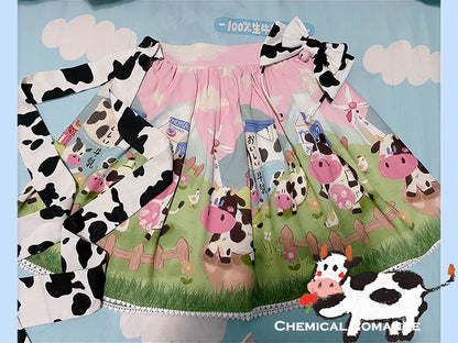 Chemical Romance - Sweetheart Farm - Sweet Lolita SK Cow Print Lolita Dress