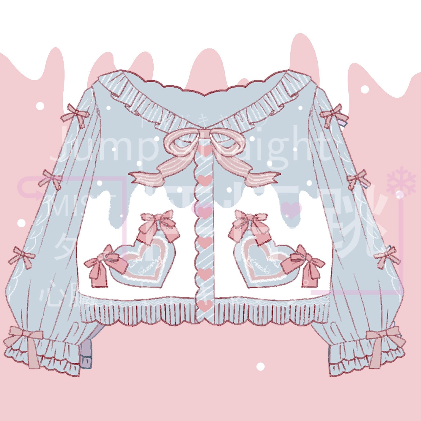 MIST - Beating Heart - Sweet Lolita Thick Sweater Coat Puff Sleeve