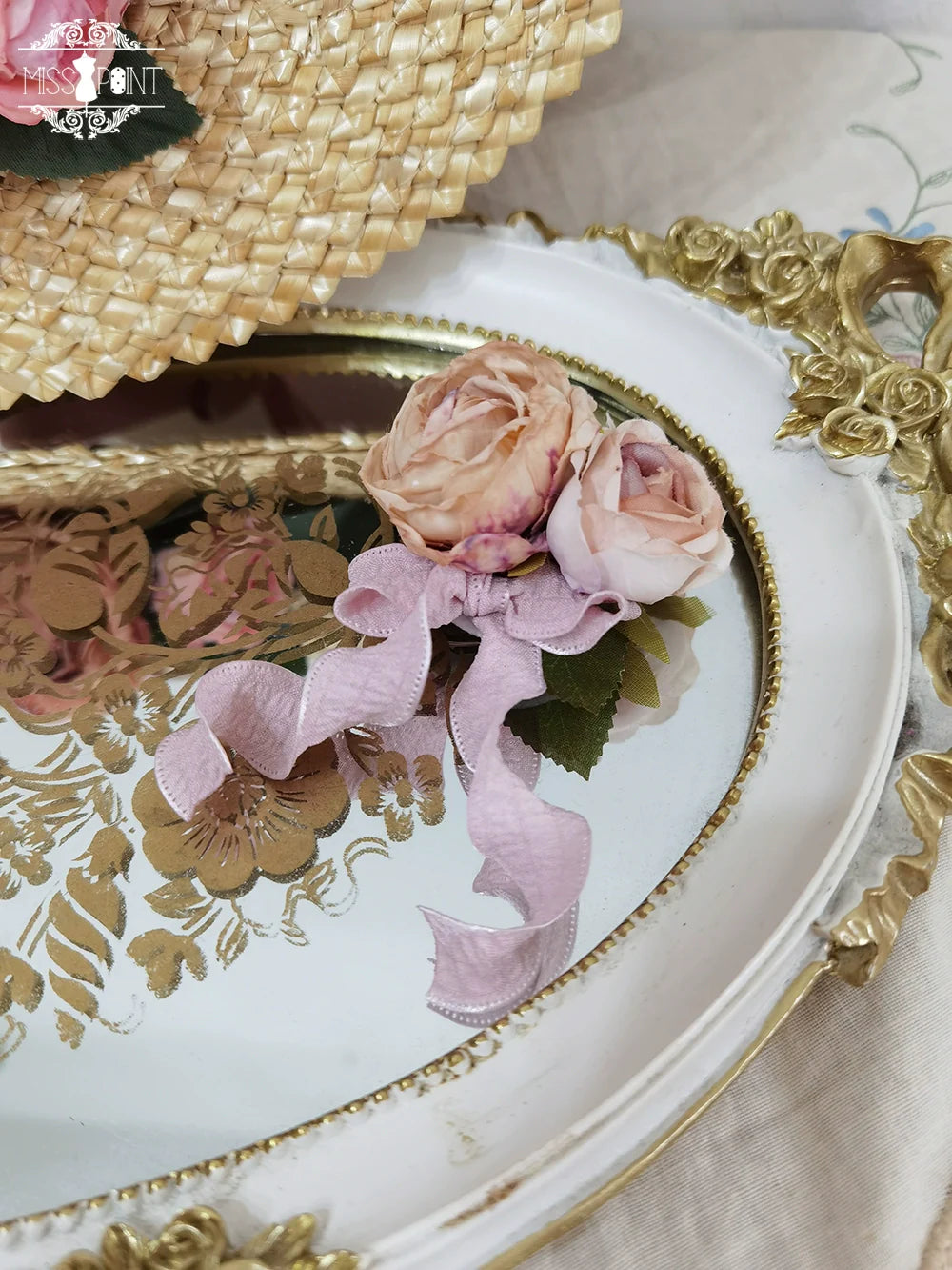 Miss Point - Lilyka Garden - Classic Lolita Headdress and Necklace Brooch Bow Trailing