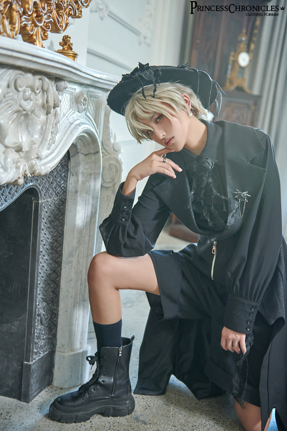 Princess Chronicles - Wind - Ouji Lolita Black Long Vest