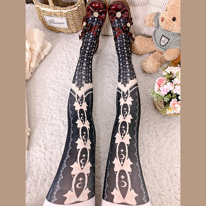 Roji roji - Kawaii 120D Velvet Lolita Tights Multicolors