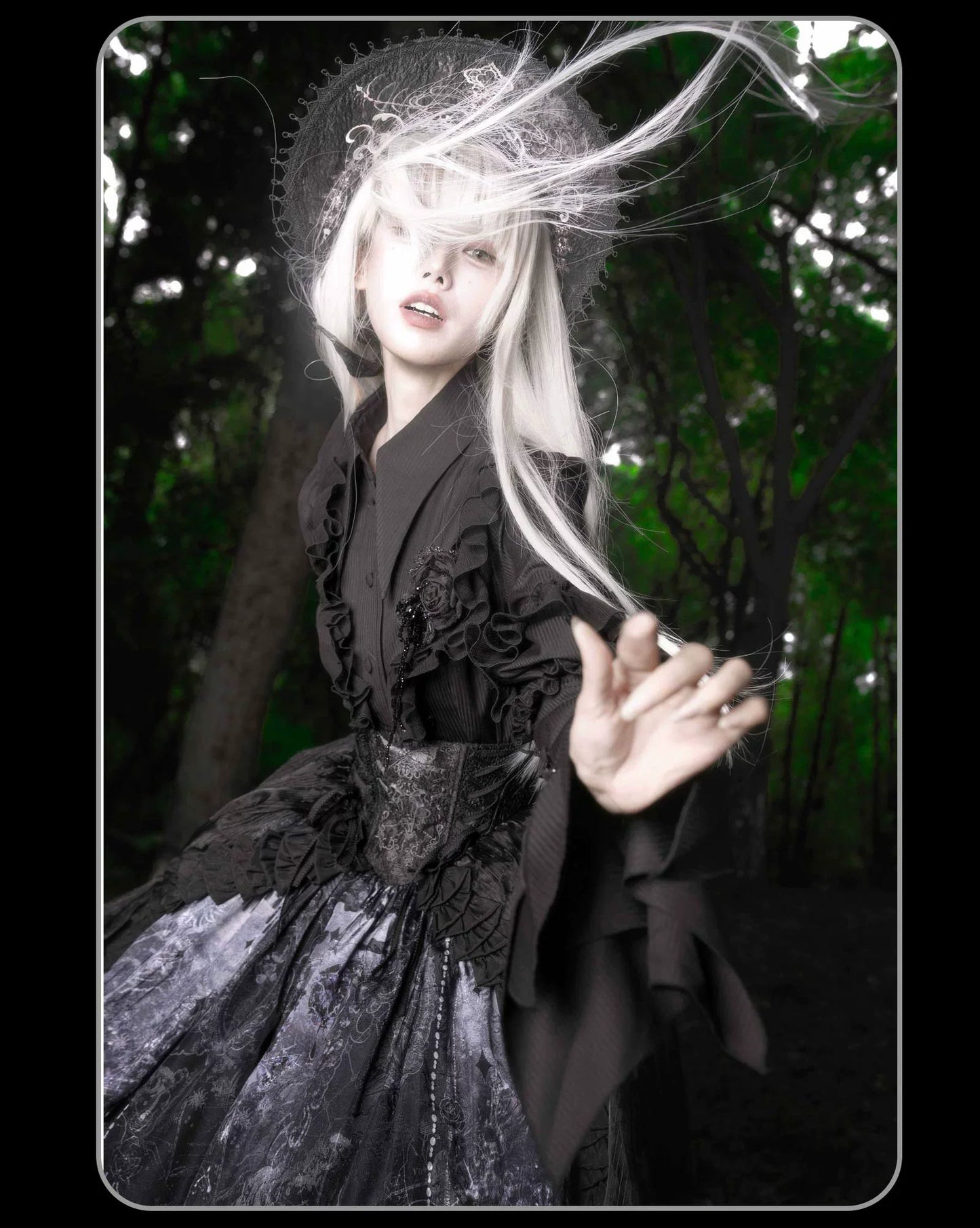 Susin Lolita - Bone-Eroded Butterfly - Gothic Lolita JSK & SK Set