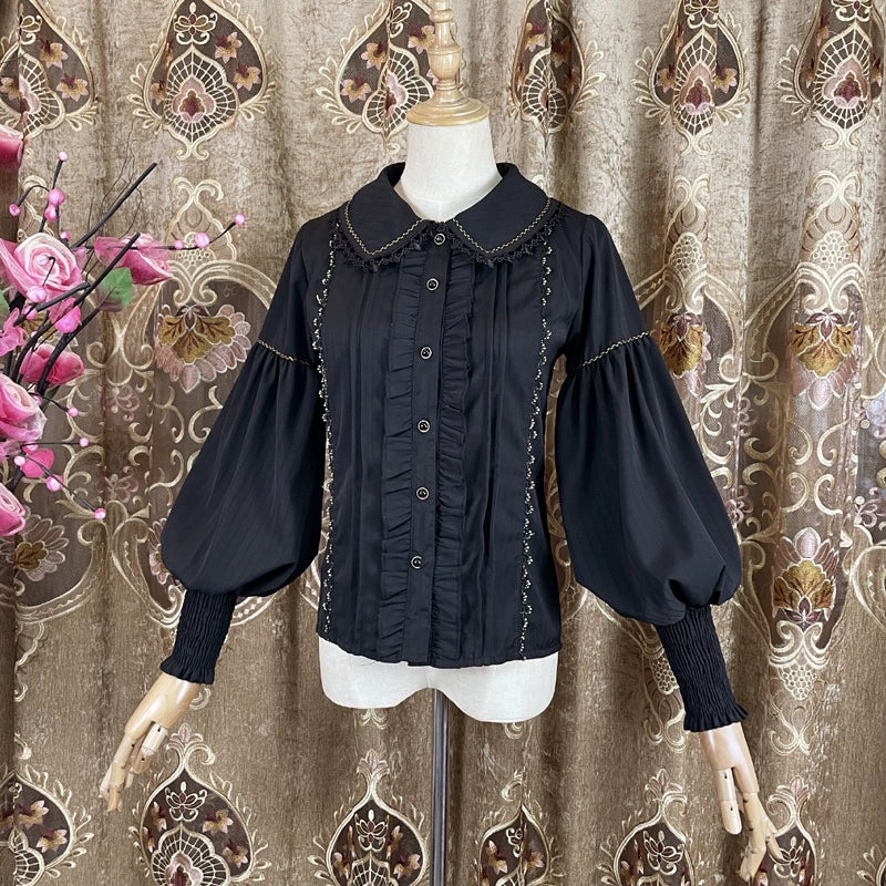 DMFS Lolita - Classic Lolita Blouse Mutton Sleeves Lolita Shirt