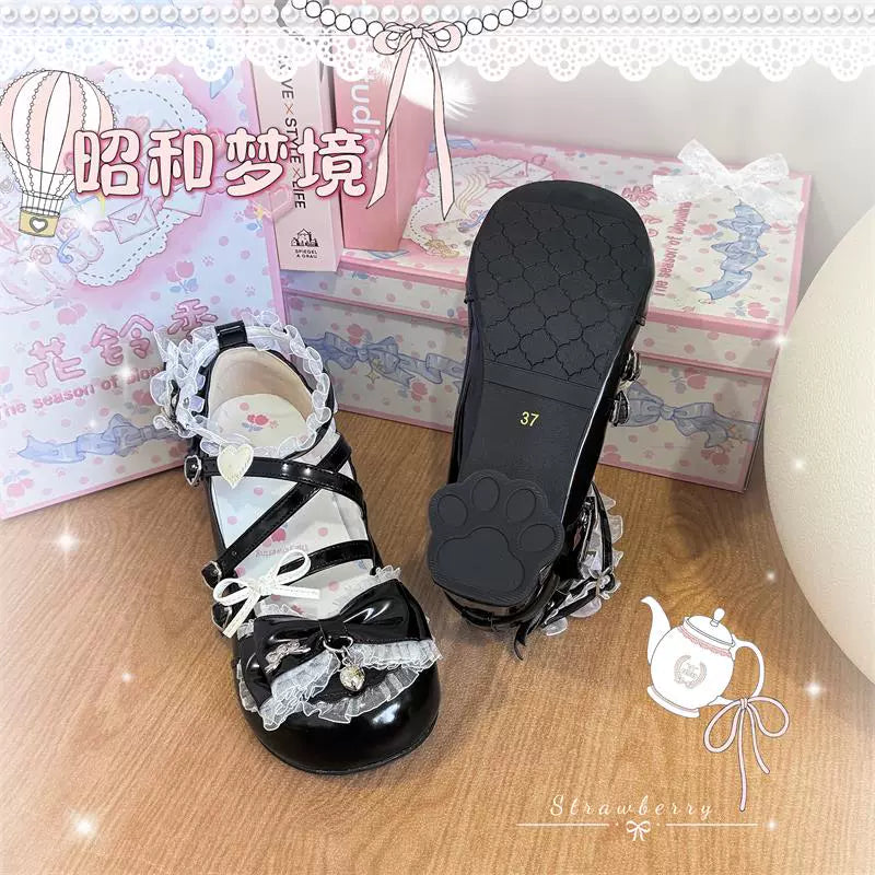 The Season of Booming Flowers - Showa Dreamland - Sweet Lolita Heels, Cute Claw-Shaped Heels