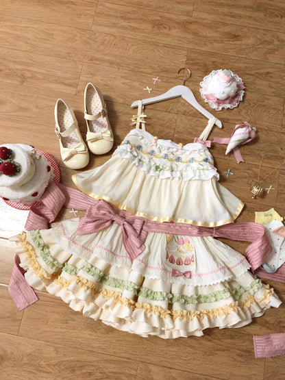 Mewroco - Decorative Cake - Sweet Lolita JSK Camisole Jumper Dress