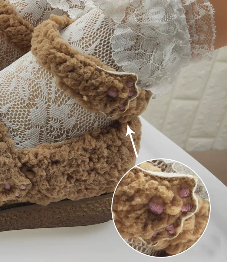 Fairy Godmother - Cute Plush Warm Round Toe Lolita Soft Sole Shoes