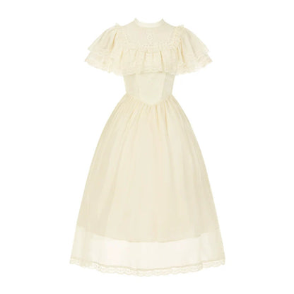 With PUJI - Morning Mist Estate - Twins Classic Lolita OP Dress, Edward Collar