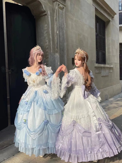 Meowing and fruity - Tana Manor - Classic Lolita OP Dress, Floral Decoration