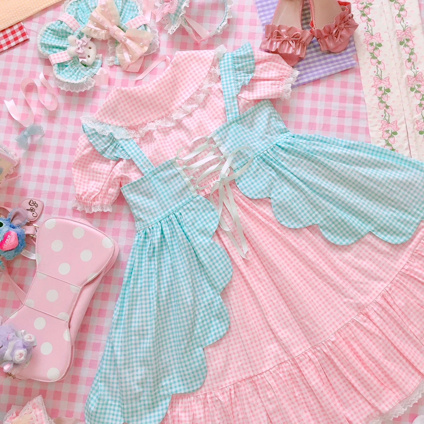 Fluff Mollie - Bean Breakfast - Sweet Lolita Overskirt Daily Daily Petaled Skirt