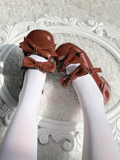 Beauty Bunny - Kawaii Lolita Shoes Low Heels Round Toe PU Shoes