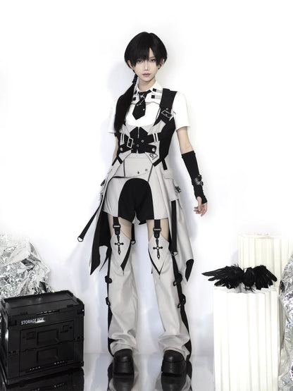 Letters from Unknown Star - Sky Core Record - Ouji Lolita Shorts Suits Short Sleeve Dress Set