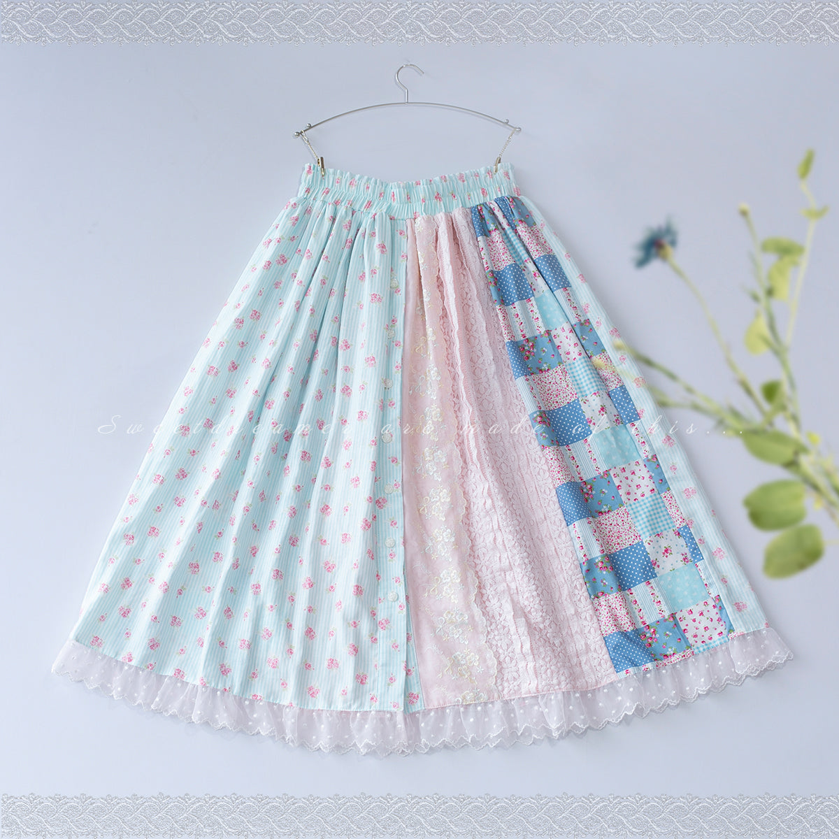 SweetDreamer - Nemo's Garden - Country Lolita Patchwork Skirt