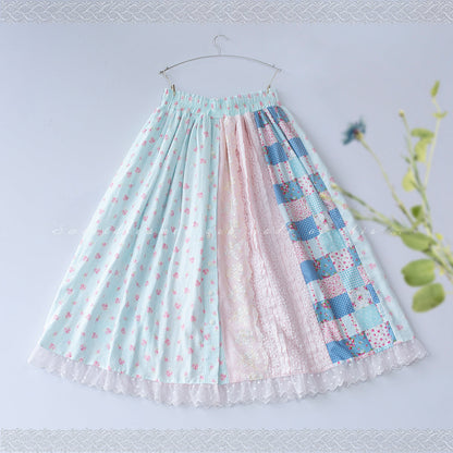 SweetDreamer - Nemo's Garden - Country Lolita Patchwork Skirt