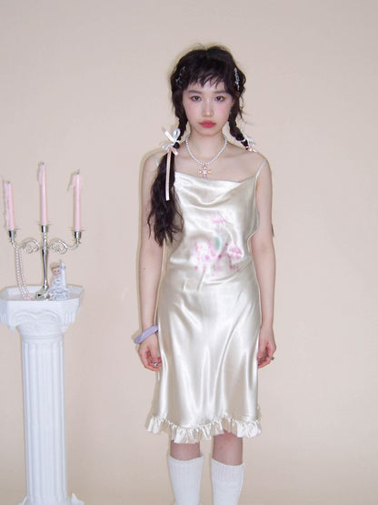 Chandelier print suspender dress【s0000001545】