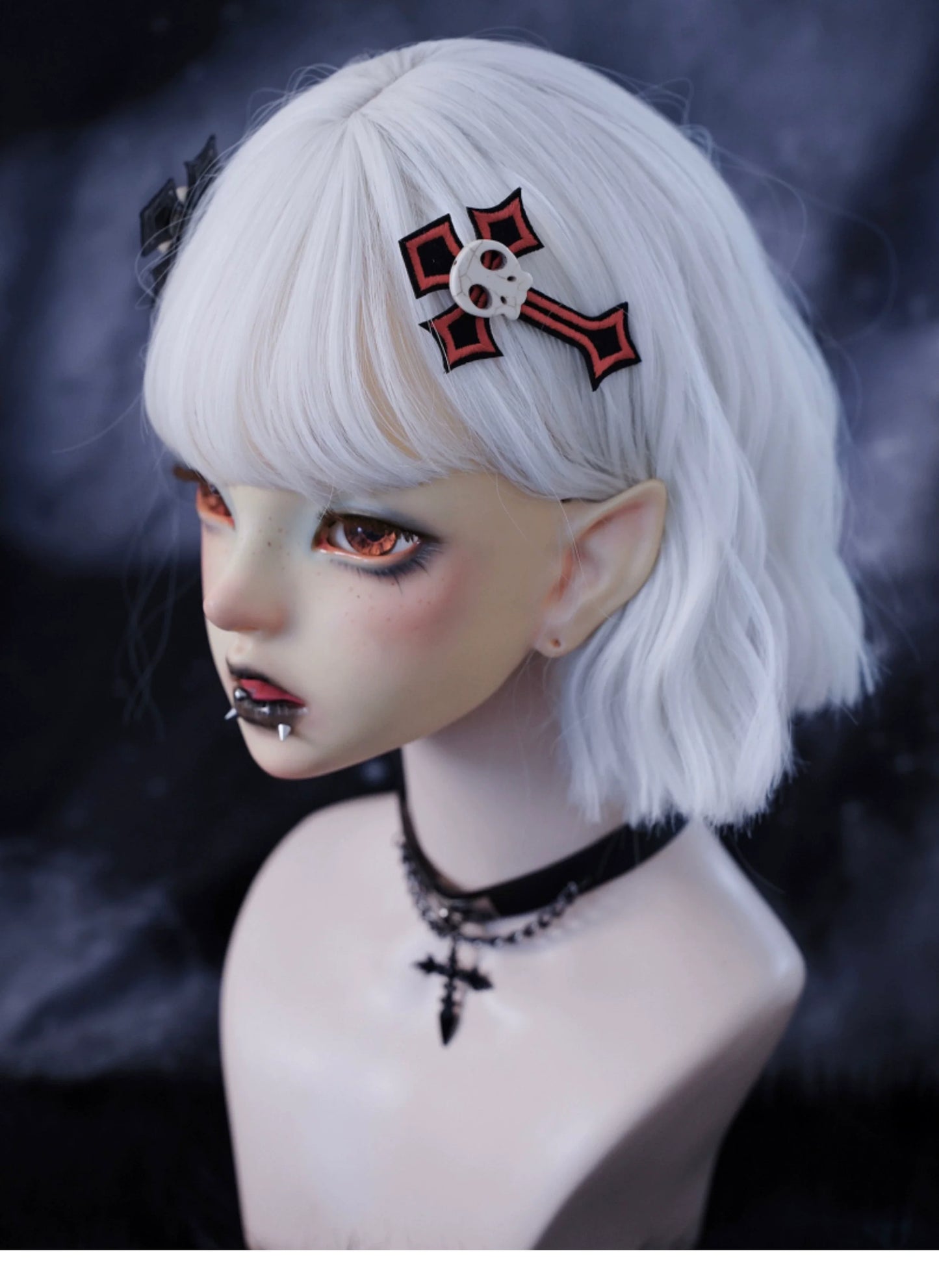 Strange Sugar - Gothic Hair Accessories Set Skulls Sharks Lolita Clips Headbands