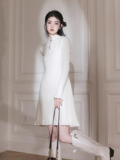 Chinese style wool dress【s0000005779】