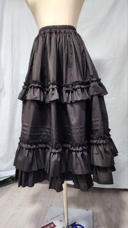 WangYan&Summer - Cotton Lolita Petticoat Ruffled Hem Customized Skirt