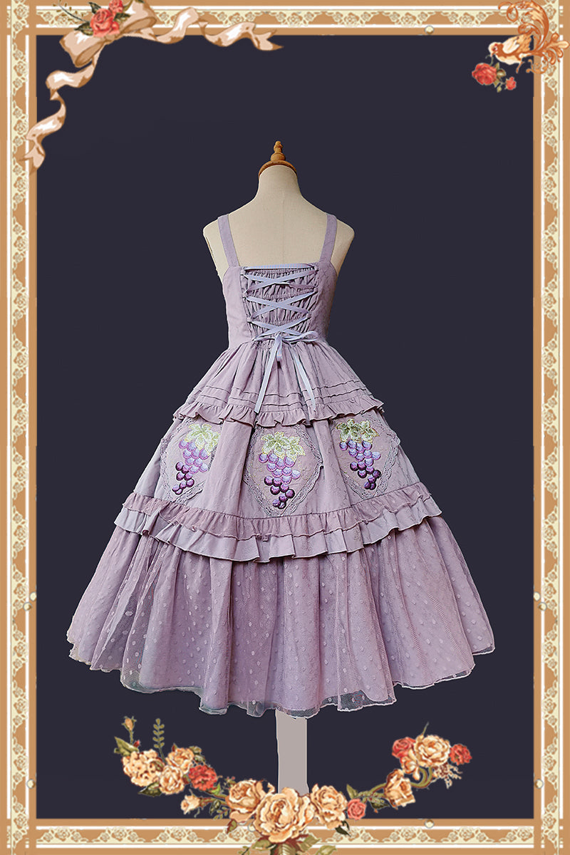 Infanta - Grape Manor - Country Lolita JSK Suit with Grape Embroidery