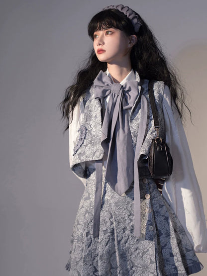 ZJstory - Gold Age - Retro Lolita Bow Necktie