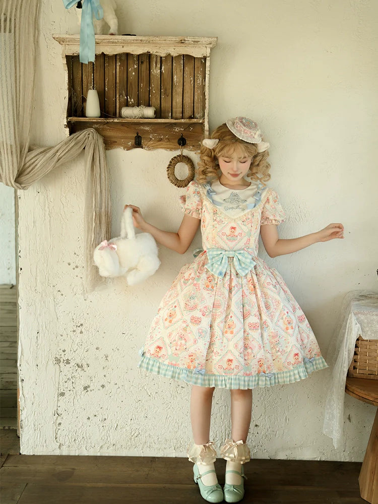 NanShengGe - Sheep Party - Sweet Lolita OP V-Neckline Lolita Dress