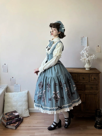 Uncle's Workshop - Secret Key - Classic Lolita Dress Suit, Key Print