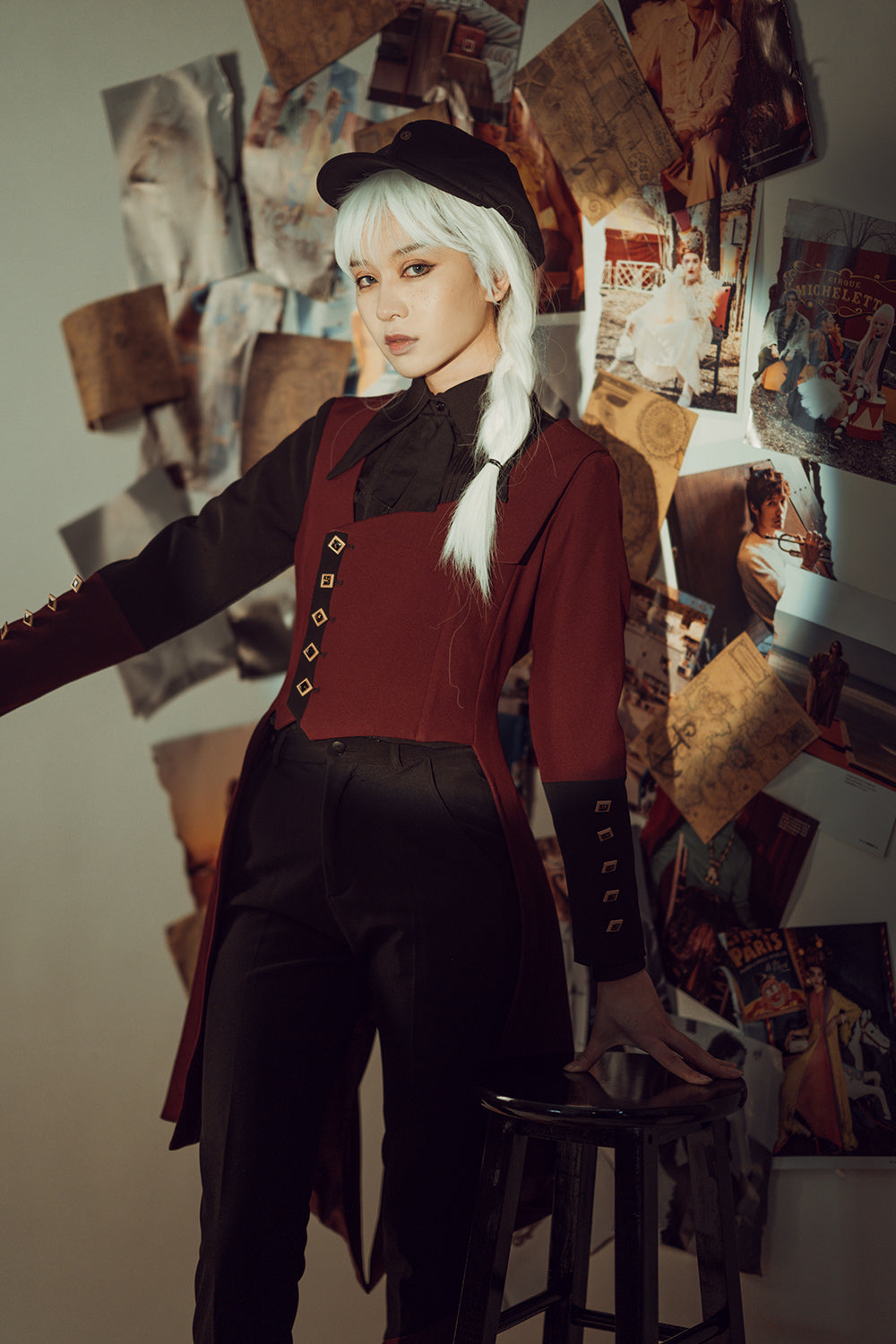 Princess Chronicles - Red and Black - Retro Ouji Lolita Handsome Black Pants